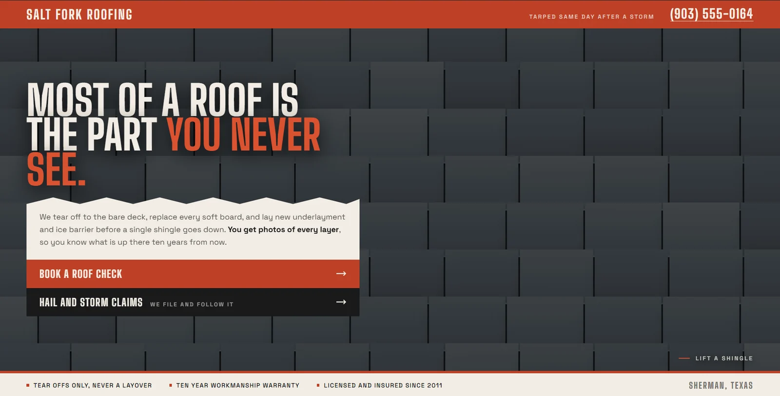 Salt Fork Roofing website concept by Kovi Digital